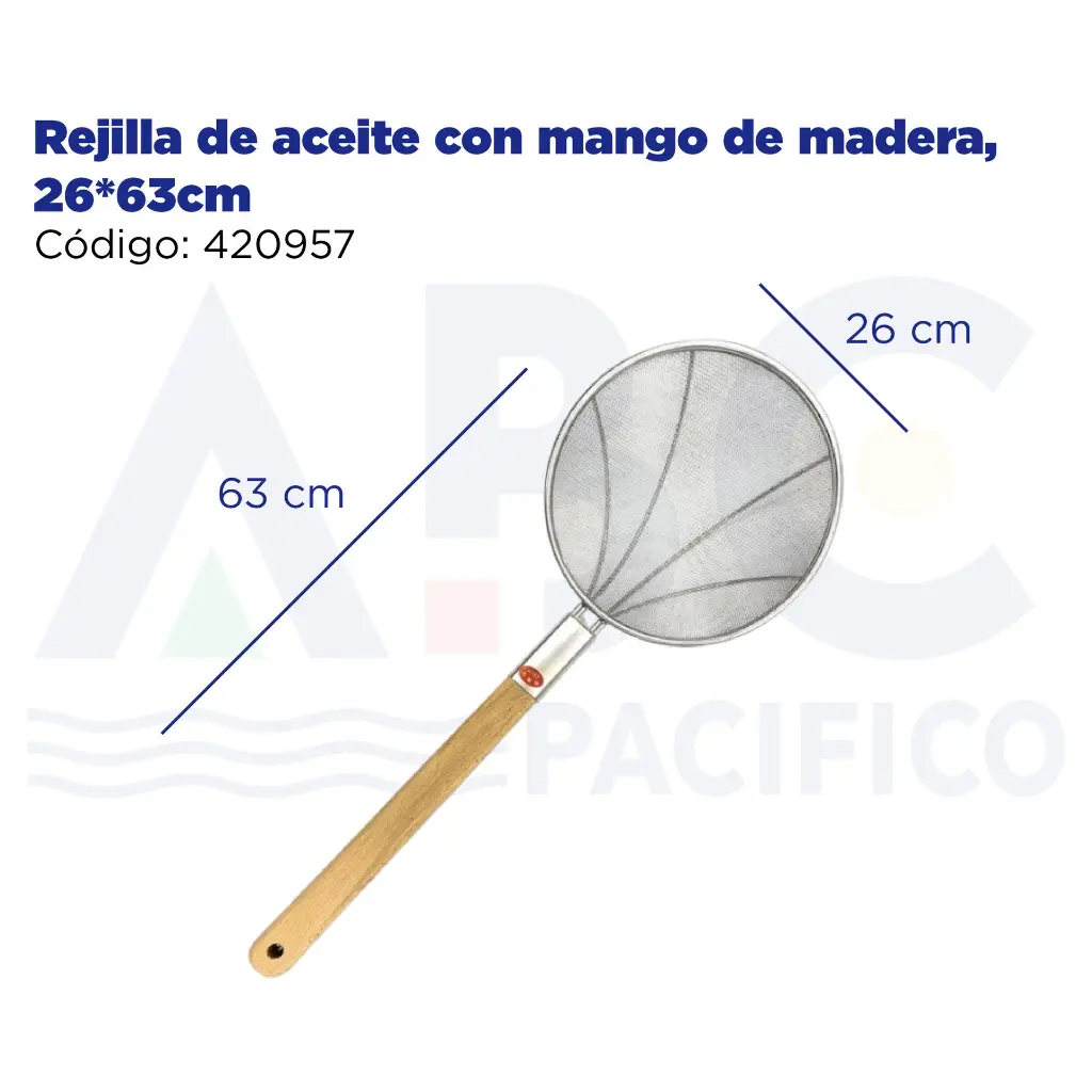 Rejilla de aceite con mango de madera, 26*63cm