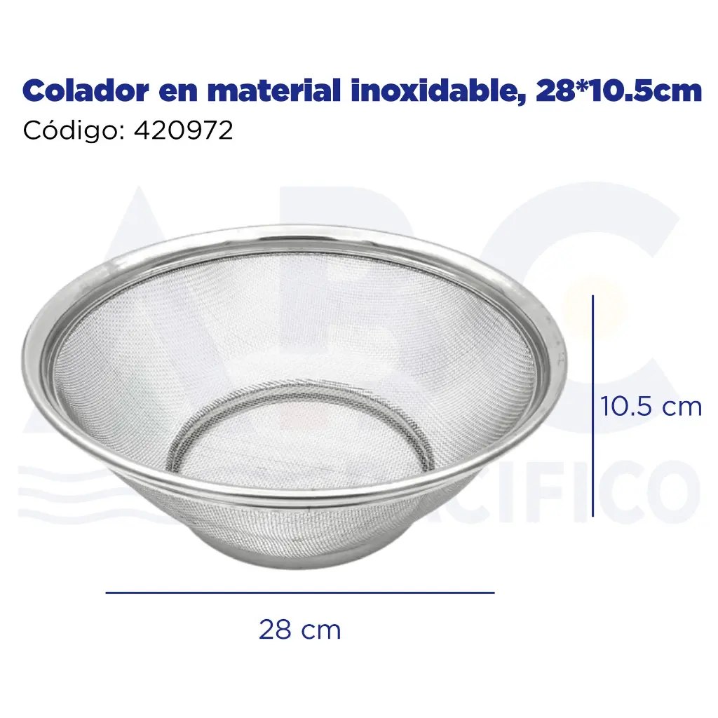 Colador en material inoxidable, 28*10.5cm