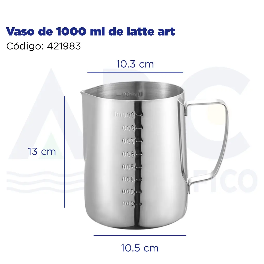 Vaso de 1000 ml de latte art