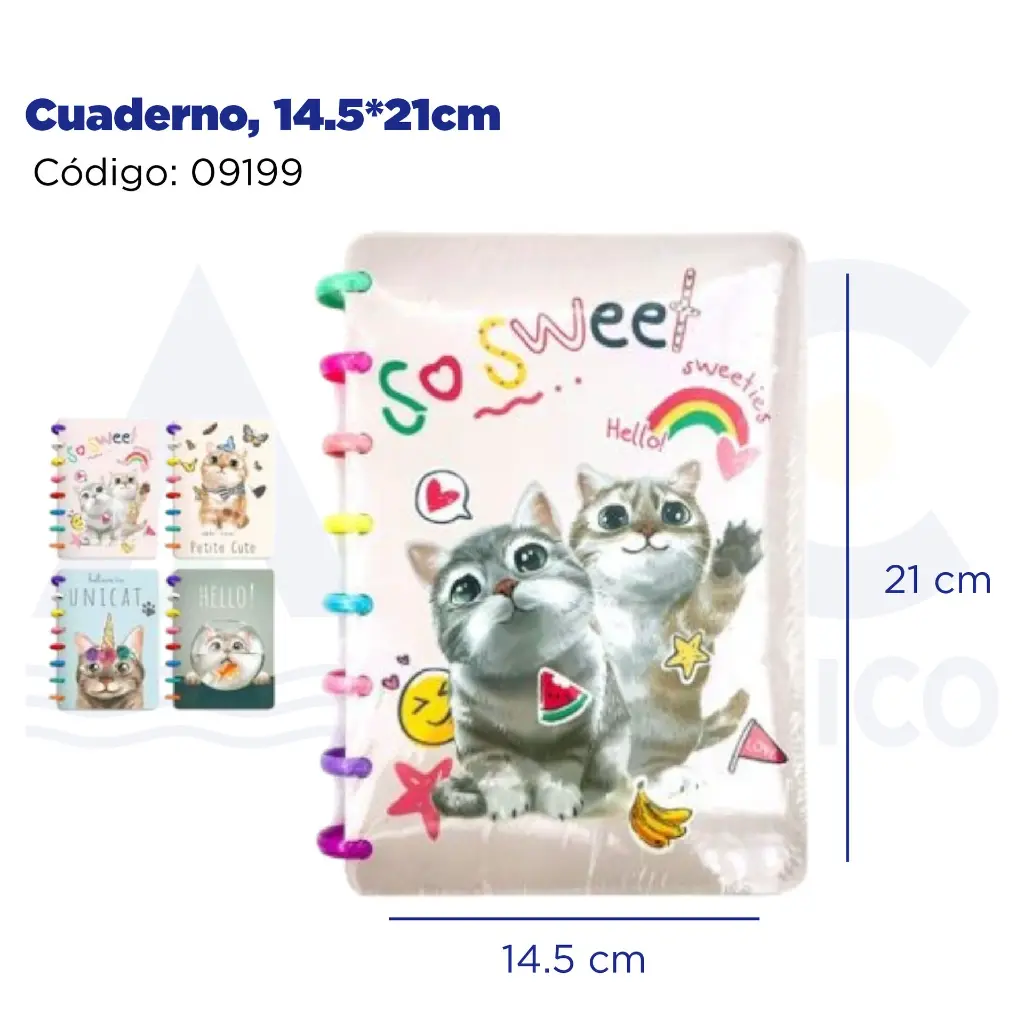 cuaderno, 14.5*21cm