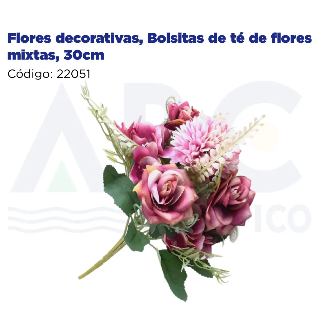 Flores decorativas, Bolsitas de té de flores mixtas, 30cm