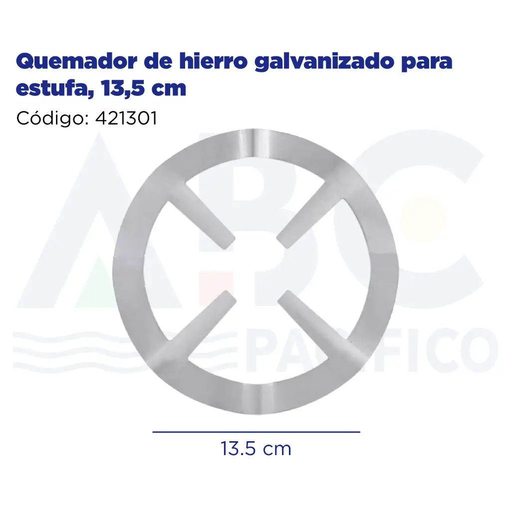 Quemador de hierro galvanizado para estufa, 13,5 cm