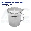 Vaso pequeño con tapa en acero inoxidable, 9cm