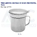 Vaso grande con tapa en acero inoxidable, 11cm