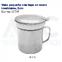 Vaso pequeño con tapa en acero inoxidable, 9cm