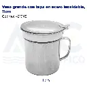 Vaso grande con tapa en acero inoxidable, 11cm