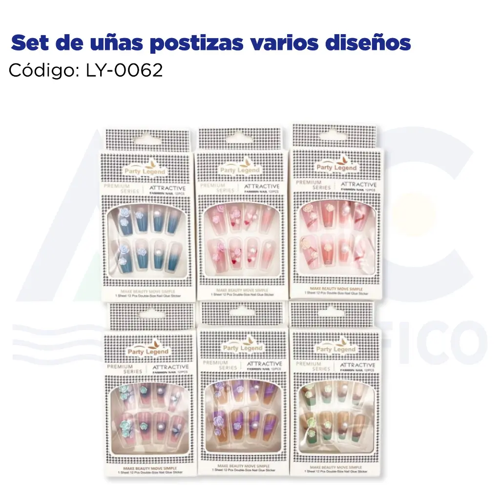 Set de uñas postizas varios diseños