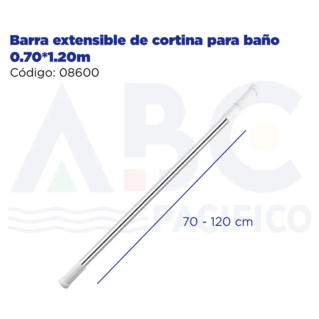 Barra extensible de cortina para baño 0.70*1.20m