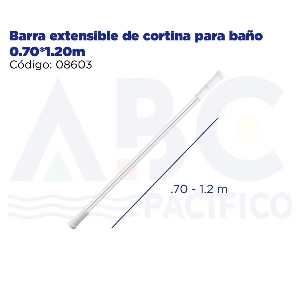 Barra extensible de cortina para baño 0.70*1.20m