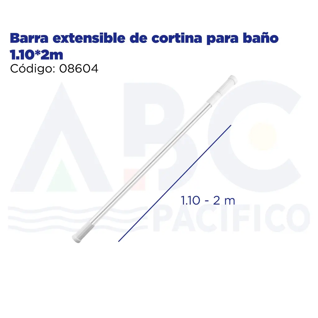 Barra extensible de cortina para baño 1.10*2m
