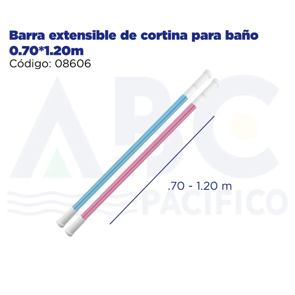 Barra extensible de cortina para baño 0.70*1.20m