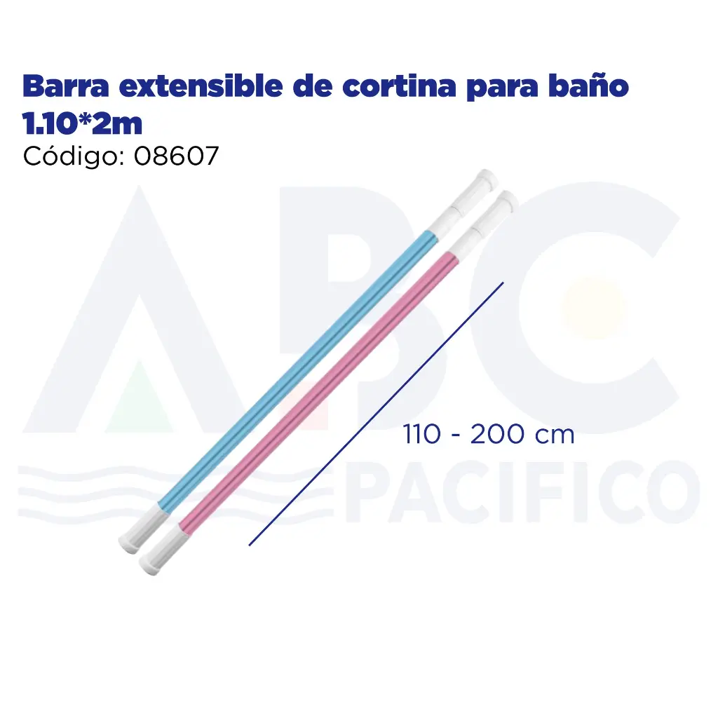 Barra extensible de cortina para baño 1.10*2m