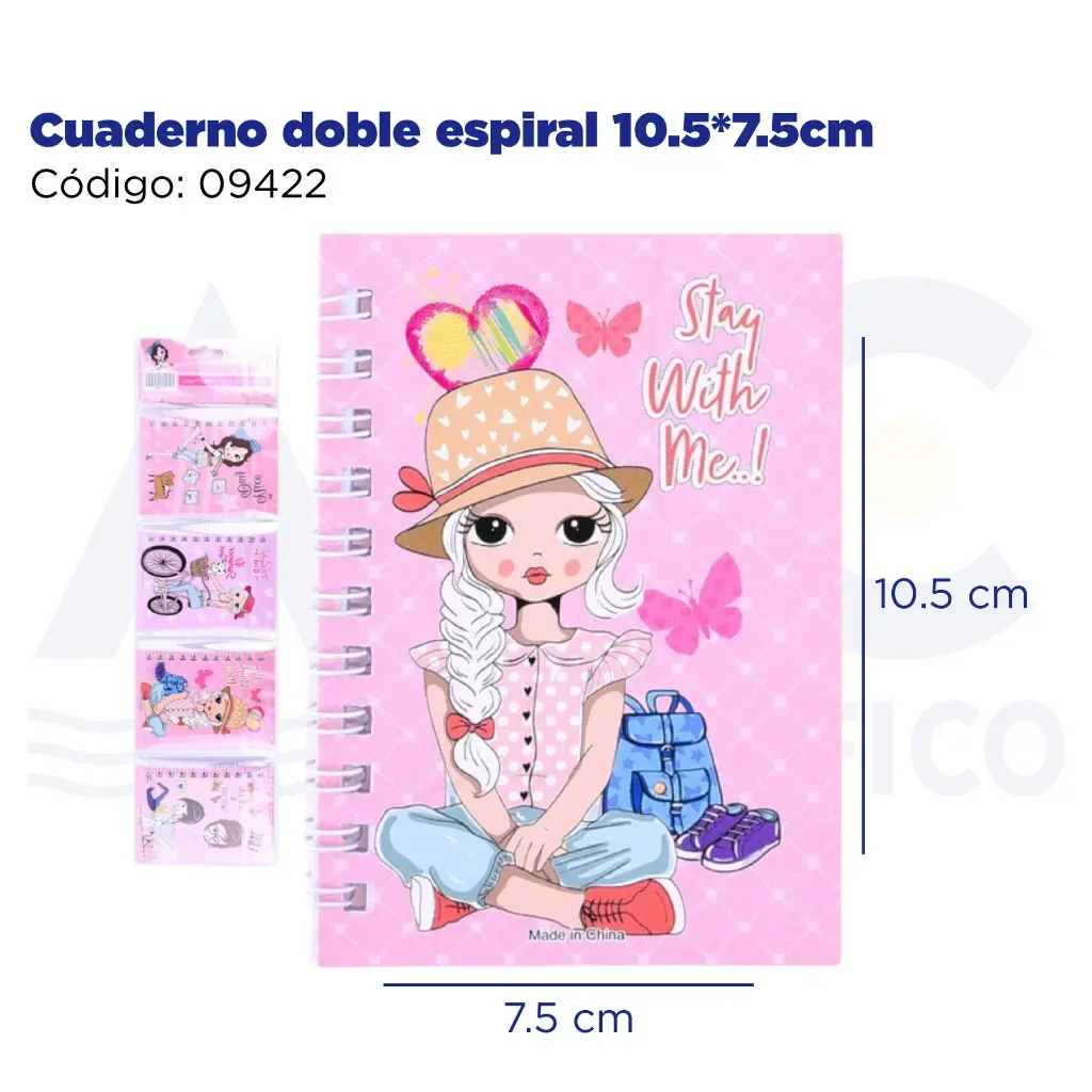 Cuaderno doble espiral 10.5*7.5cm