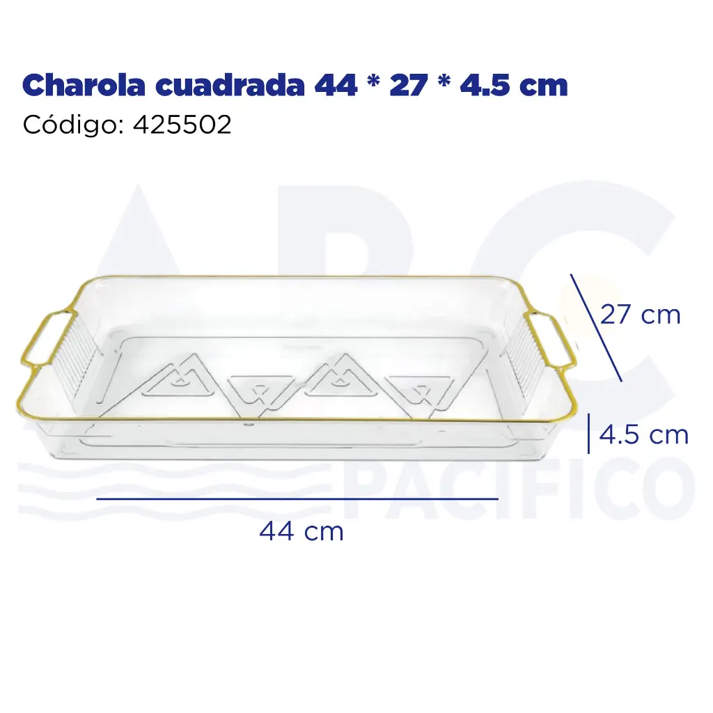 Charola cuadrada 44 * 27 * 4.5 cm