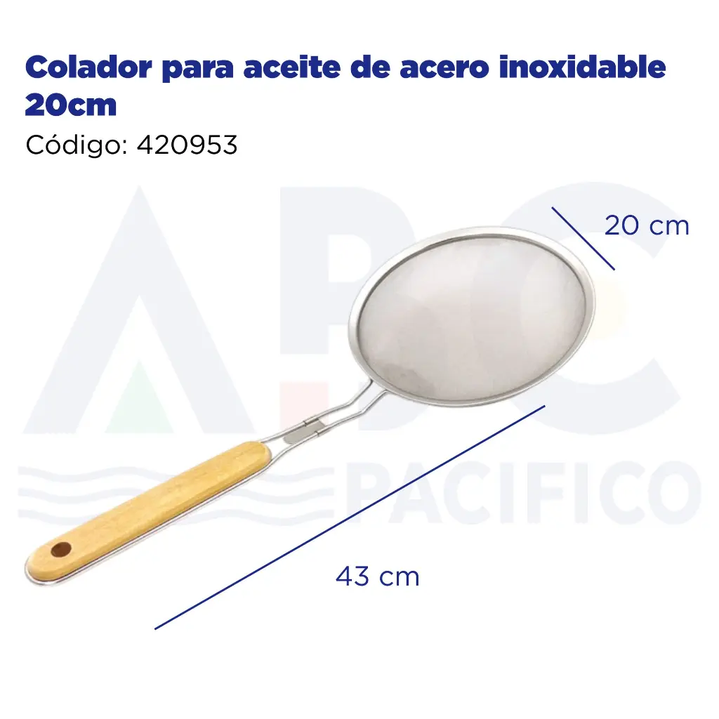 Colador para aceite de acero inoxidable 20cm