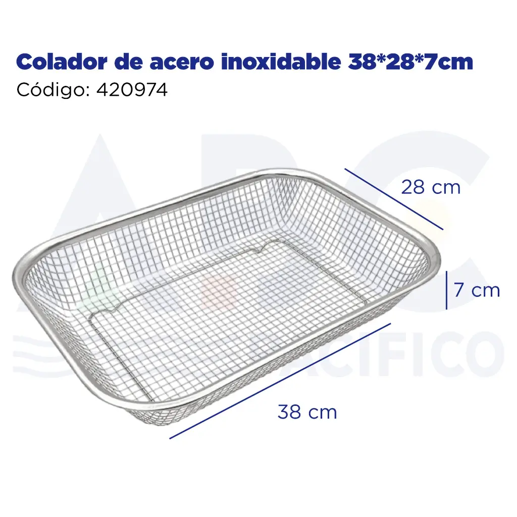 Colador de acero inoxidable 38*28*7cm