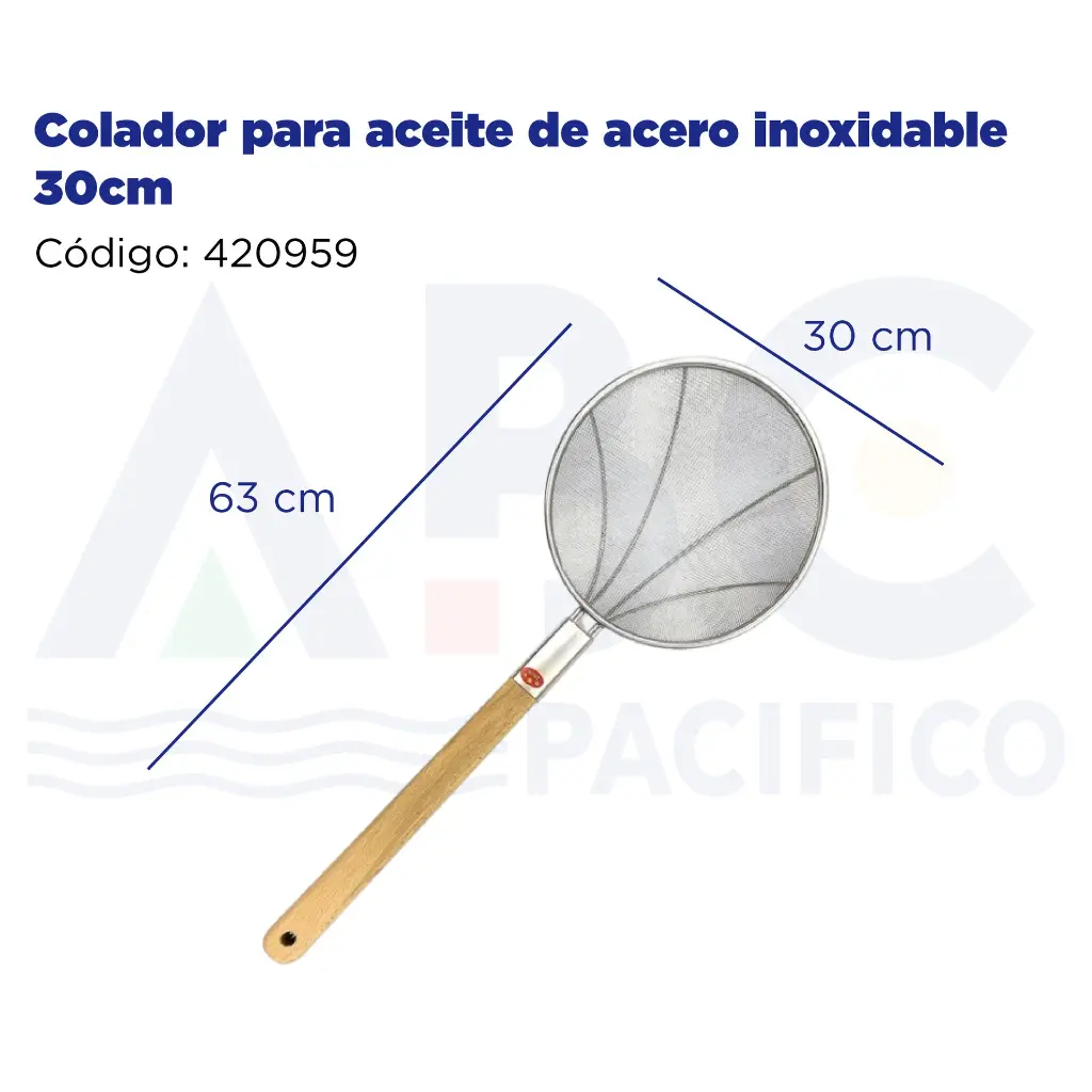 Colador para aceite de acero inoxidable 30cm