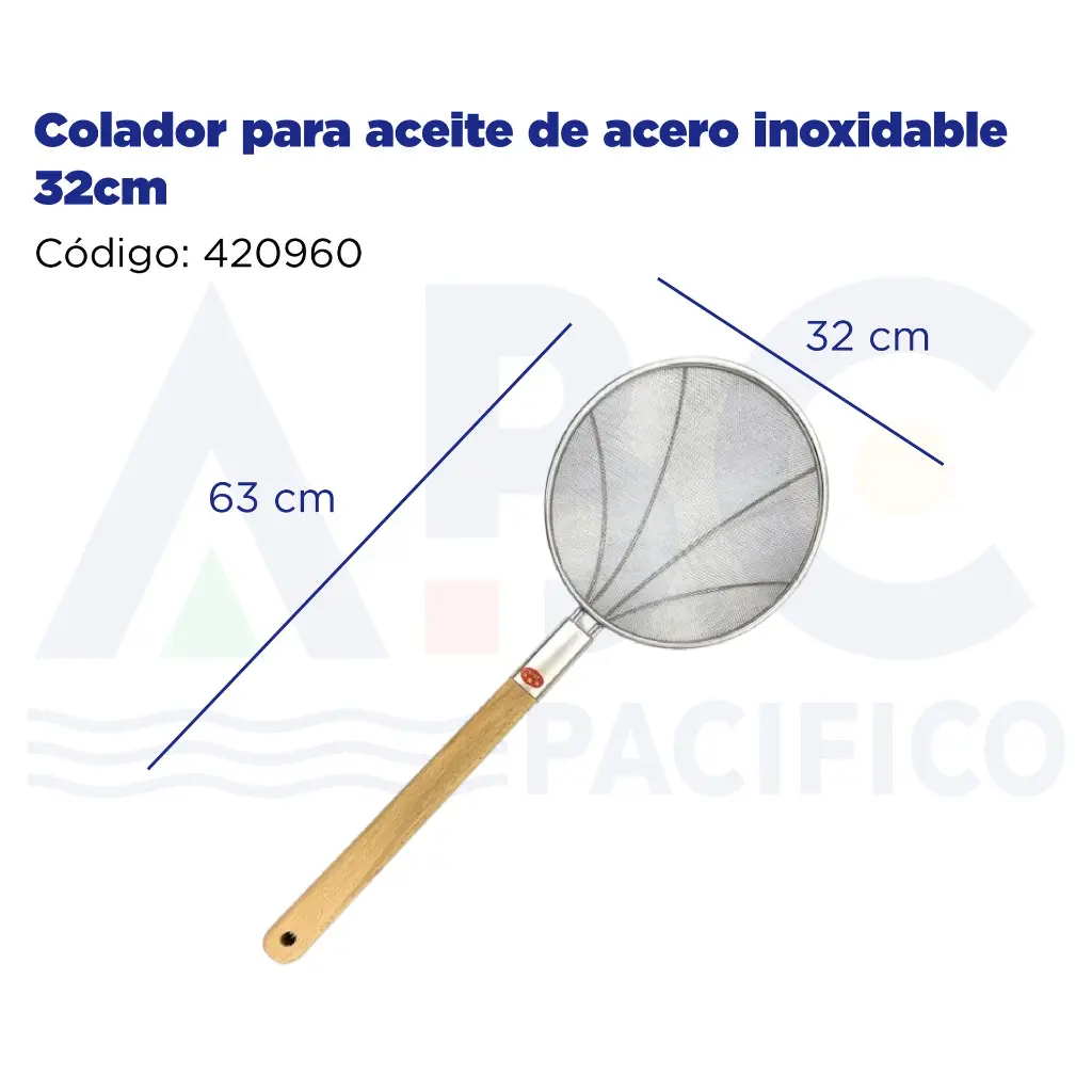 Colador para aceite de acero inoxidable 32cm