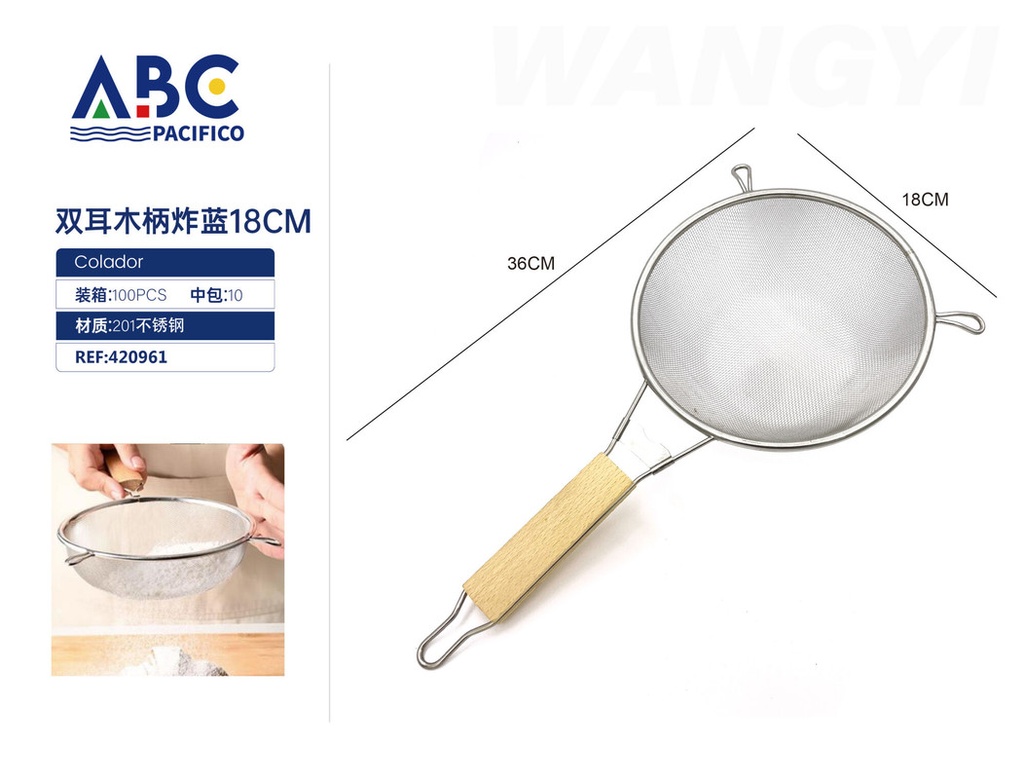 Colador para aceite de acero inoxidable 18cm