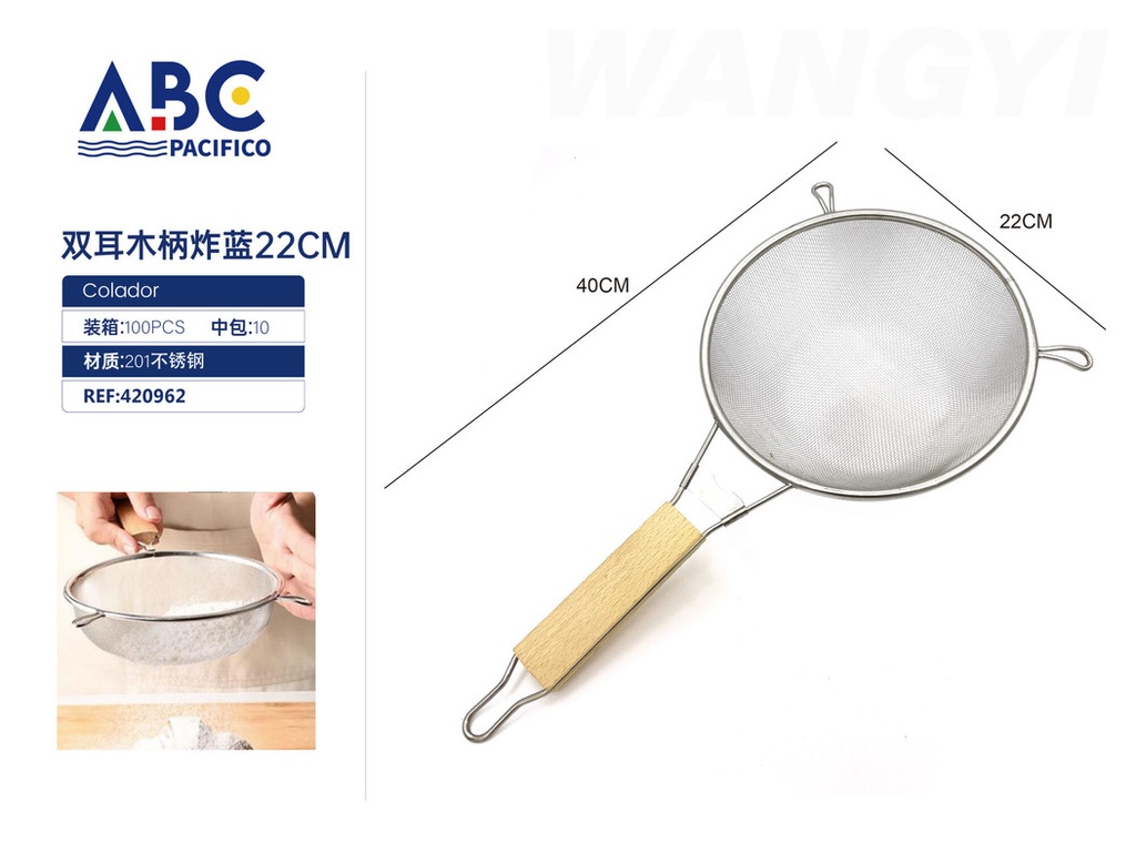 Colador para aceite de acero inoxidable 22cm
