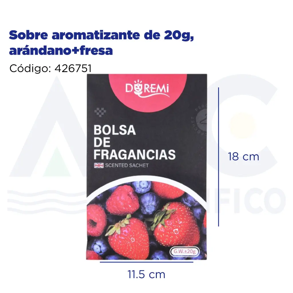 Sobre aromatizante de 20g, arándano+fresa