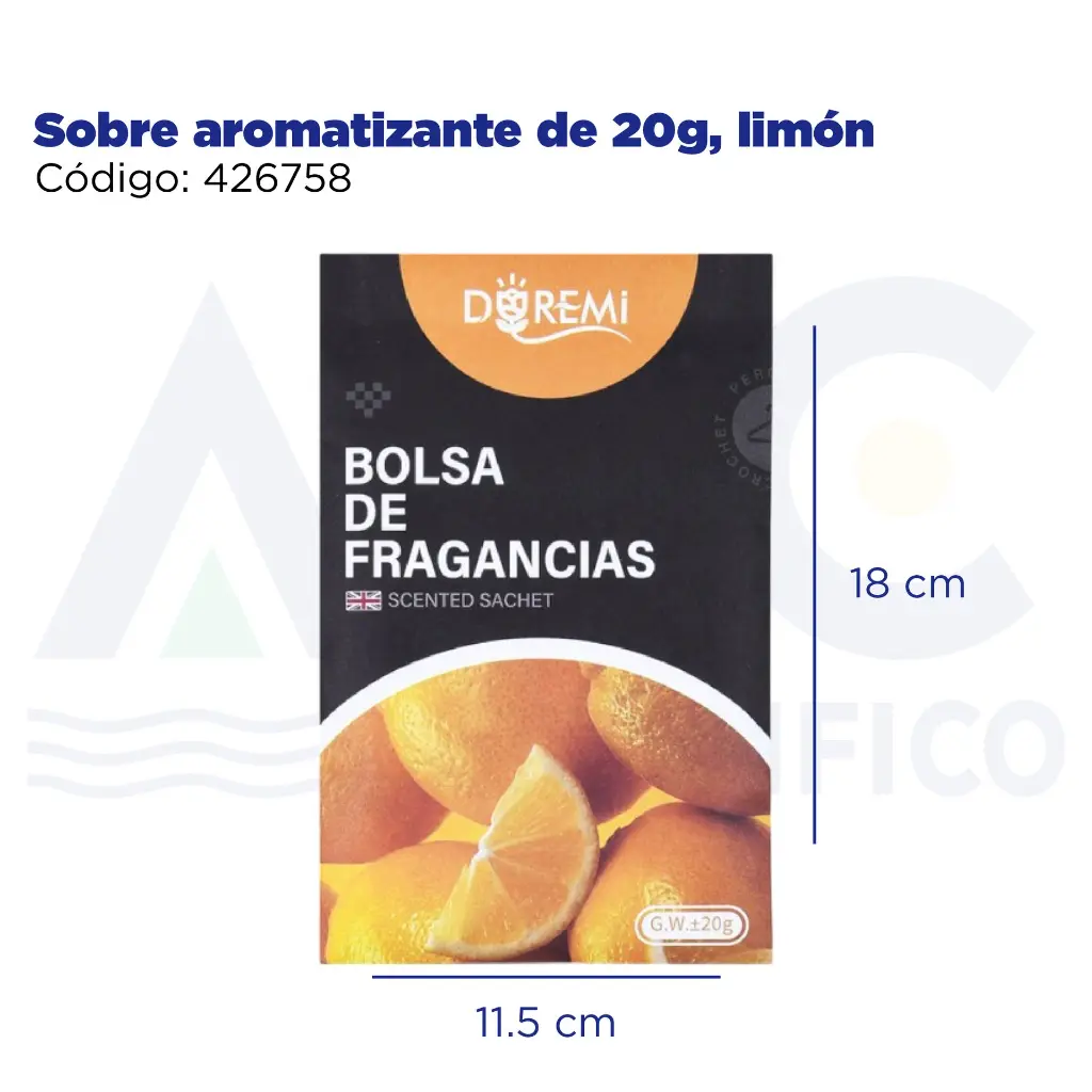 Sobre aromatizante de 20g, limón