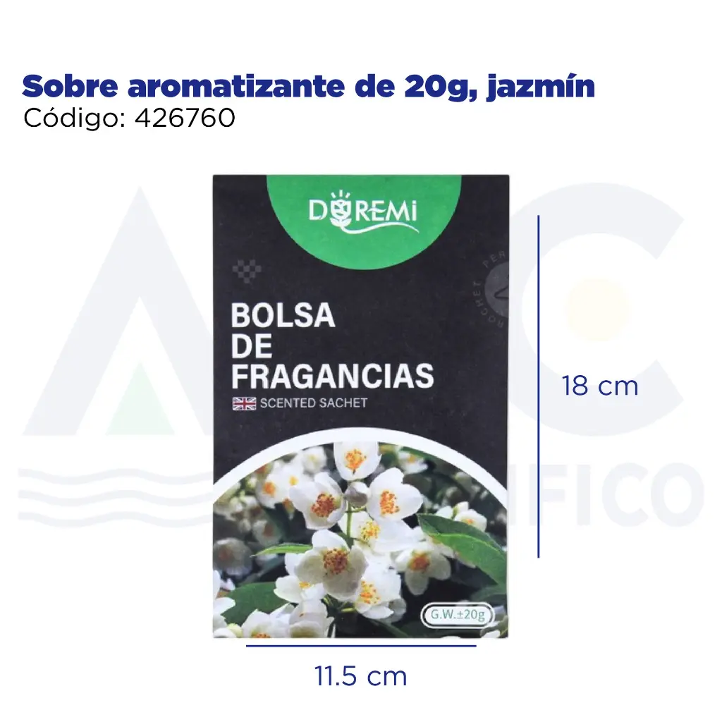 Sobre aromatizante de 20g, jazmín