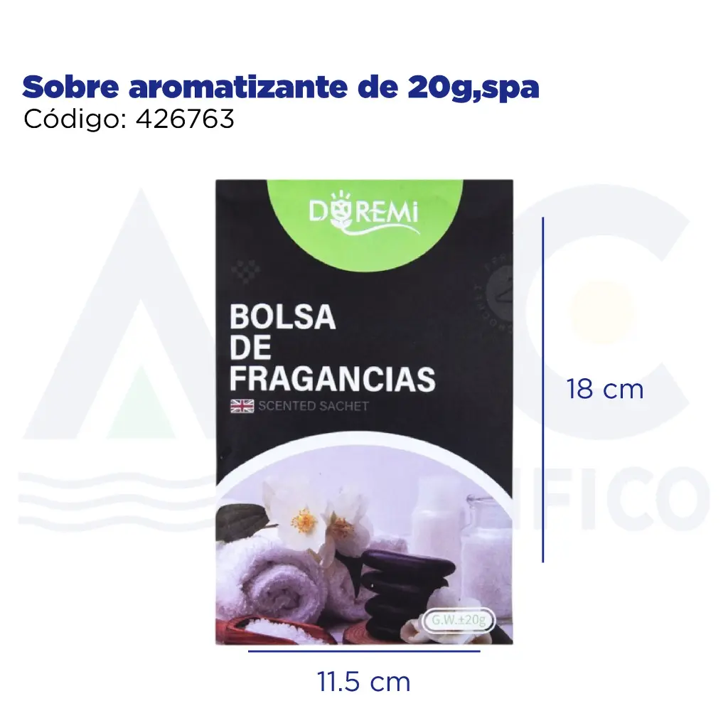 Sobre aromatizante de 20g,spa
