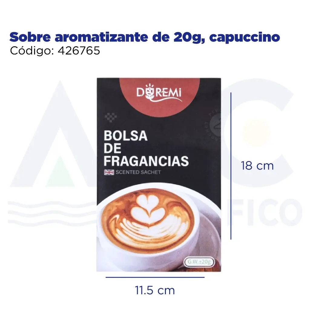 Sobre aromatizante de 20g, capuccino