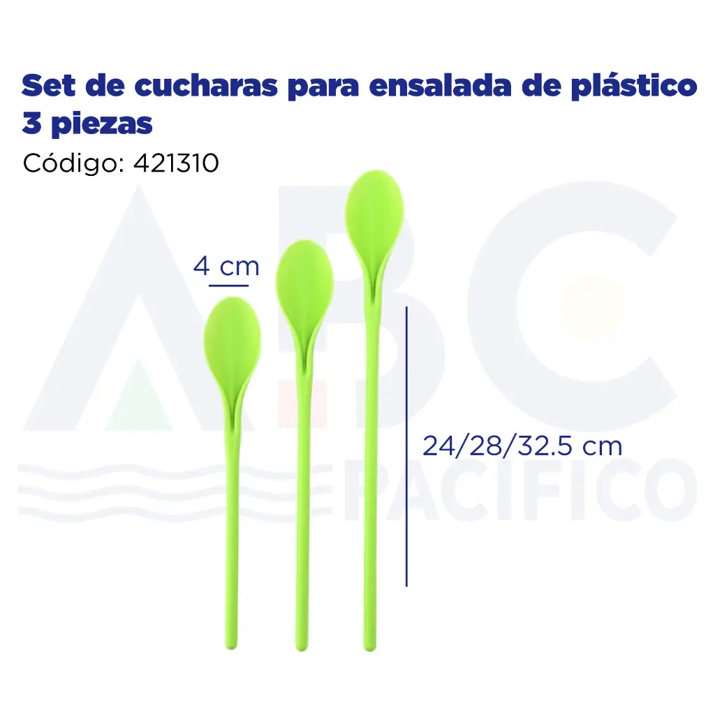 Set de cucharas para ensalada de plástico 3 piezas