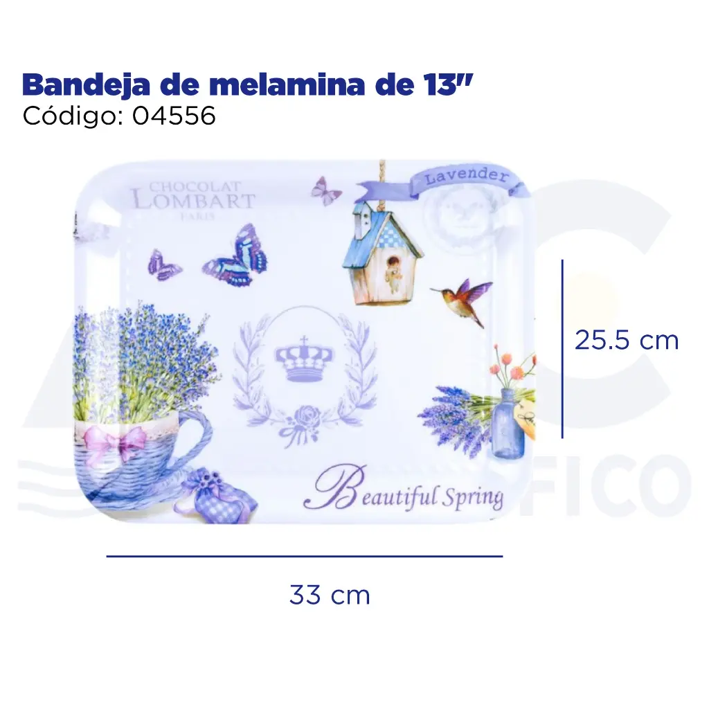Bandeja de melamina de 13"