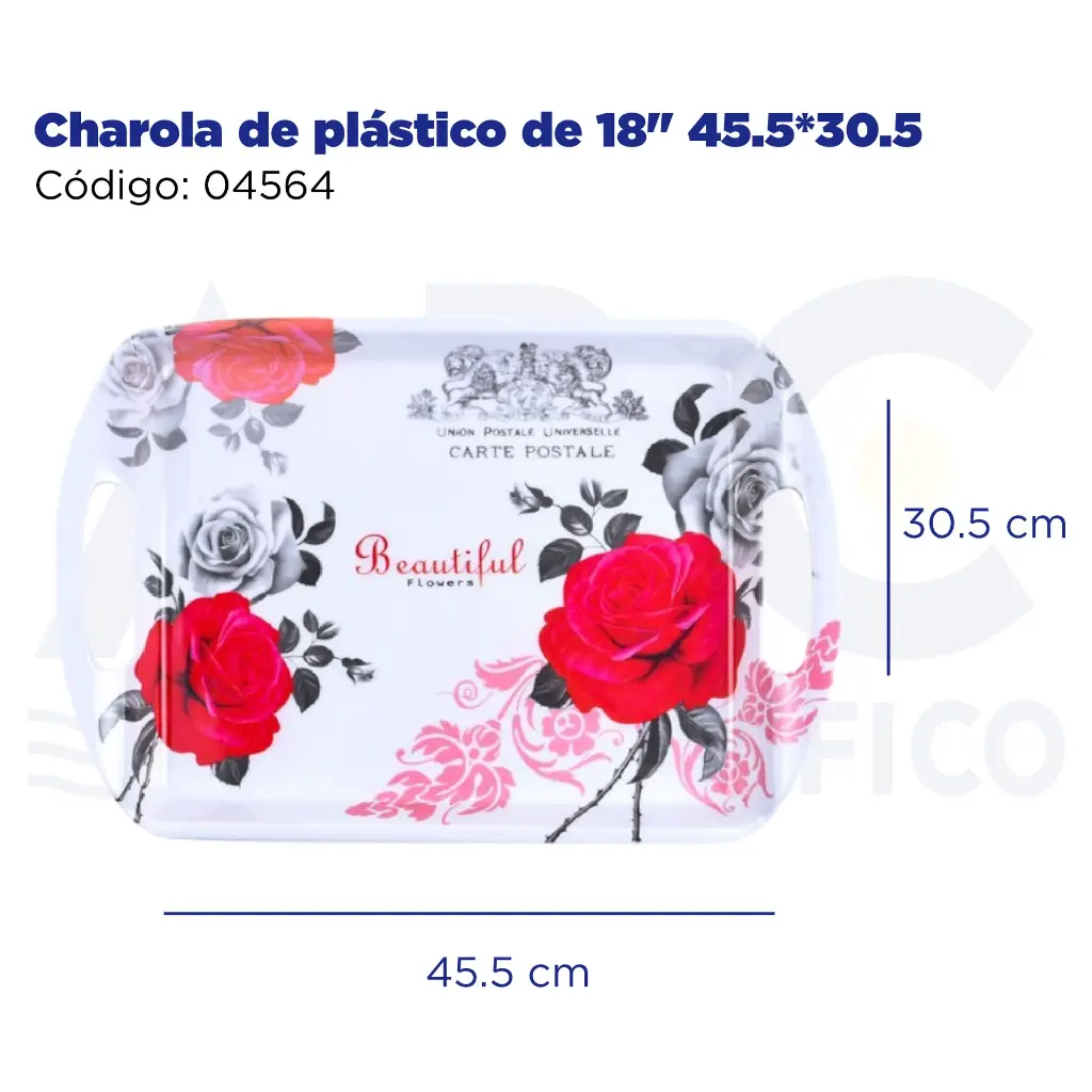 Charola de plástico de 18" 45.5*30.5