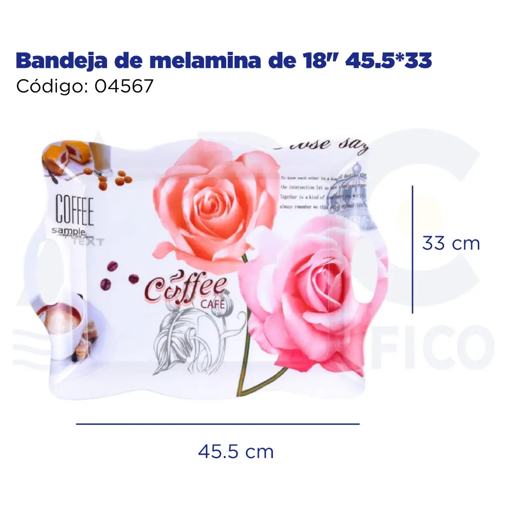 Bandeja de melamina de 18" 45.5*33