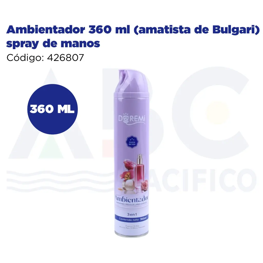 Ambientador 360 ml (amatista de Bulgari) spray de manos