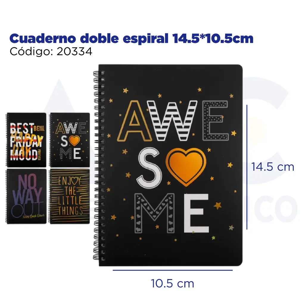 Cuaderno doble espiral 14.5*10.5cm