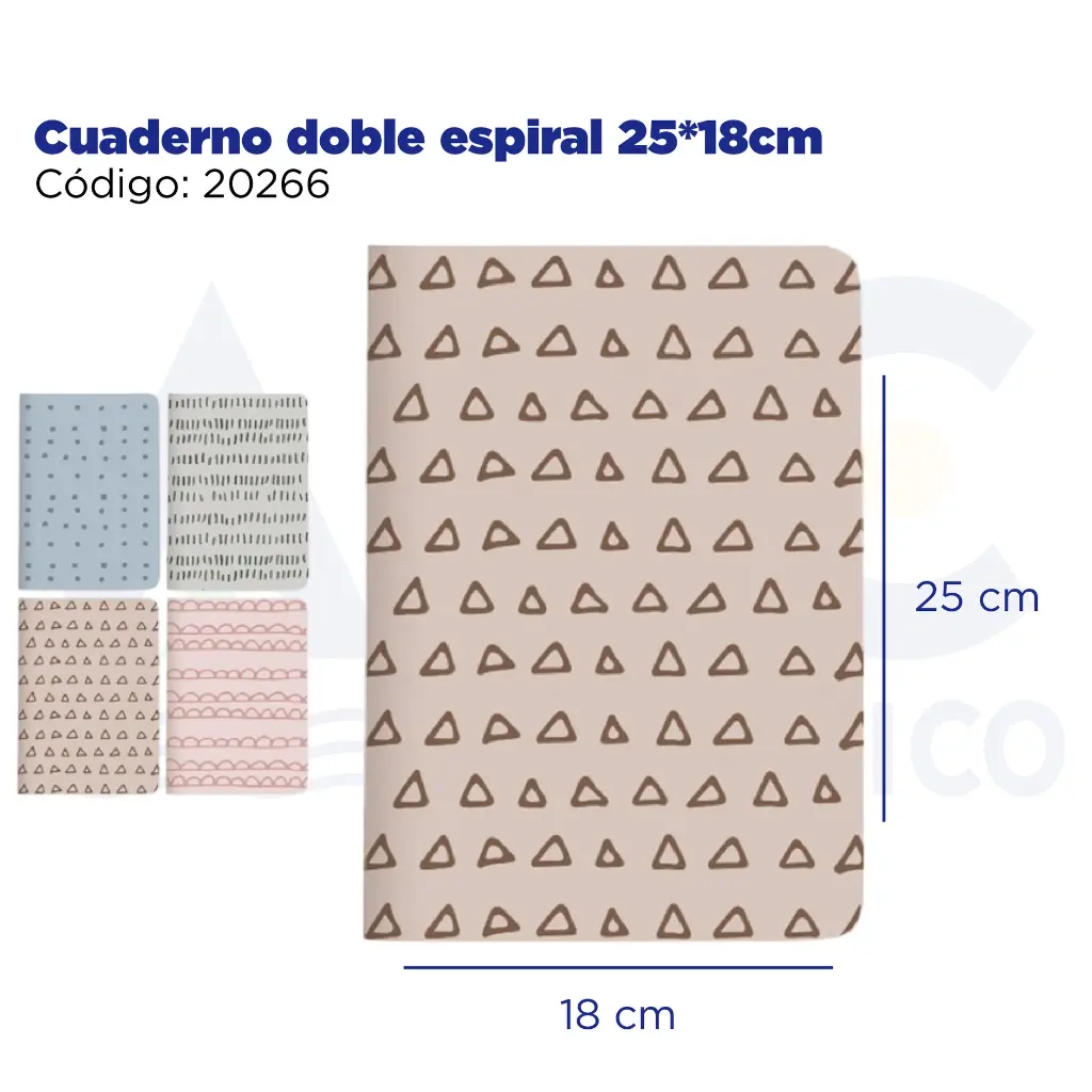 Cuaderno doble espiral 25*18cm