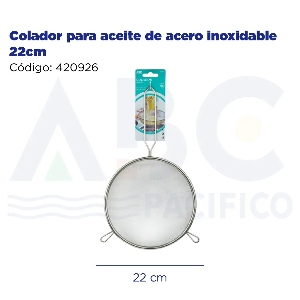 Colador para aceite de acero inoxidable 22cm