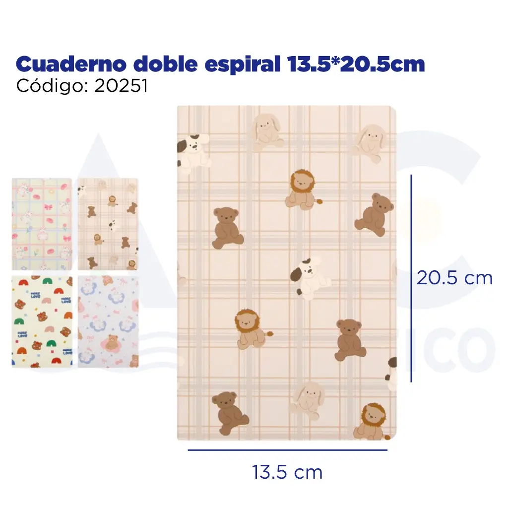 Cuaderno doble espiral 13.5*20.5cm