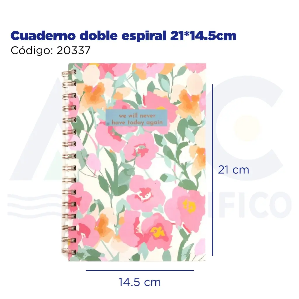 Cuaderno doble espiral 21*14.5cm