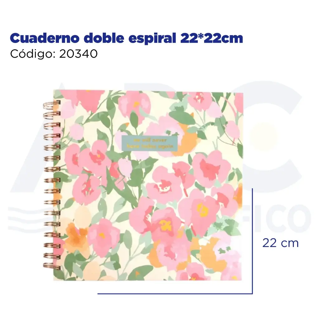 Cuaderno doble espiral 22*22cm