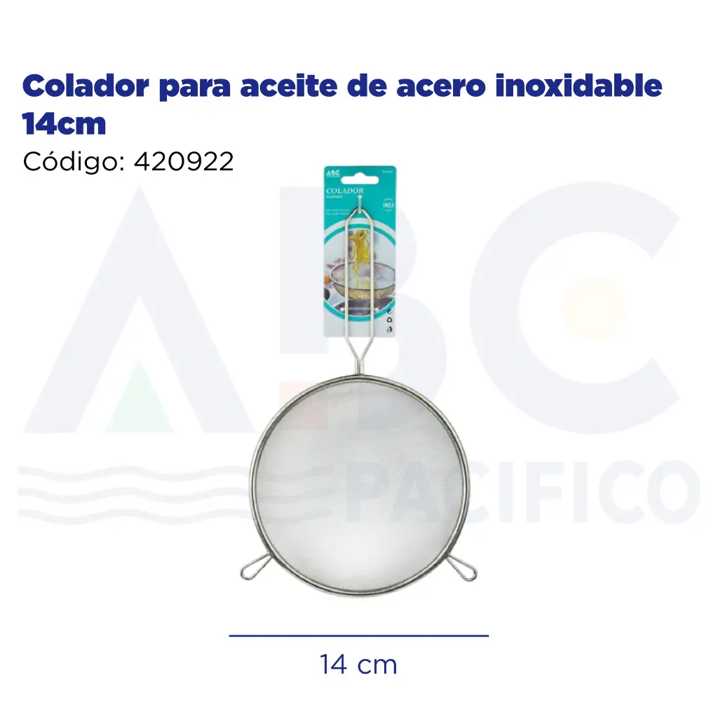 Colador para aceite de acero inoxidable 14cm
