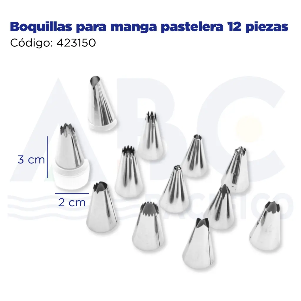 Boquillas para manga pastelera 12 piezas