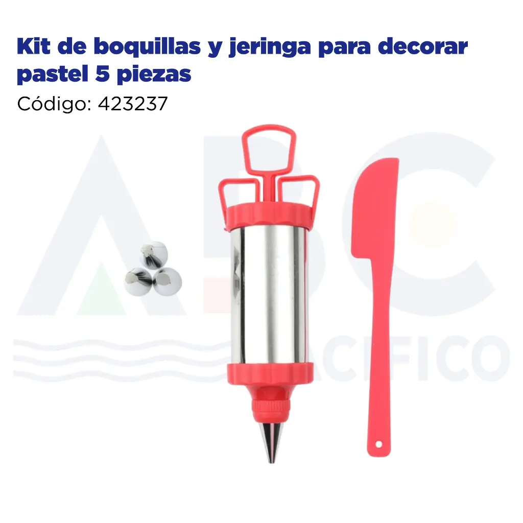 Kit de boquillas y jeringa para decorar pastel 5 piezas