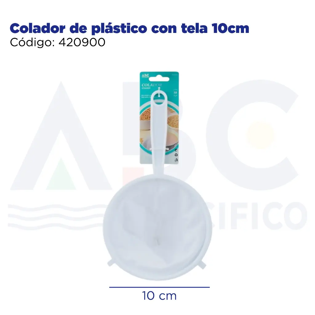Colador de plástico con tela 10cm