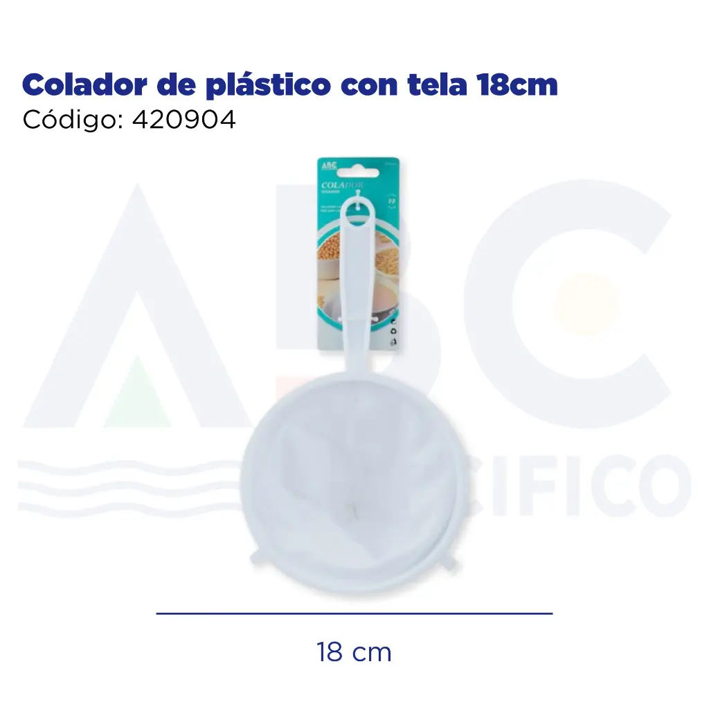 Colador de plástico con tela 18cm