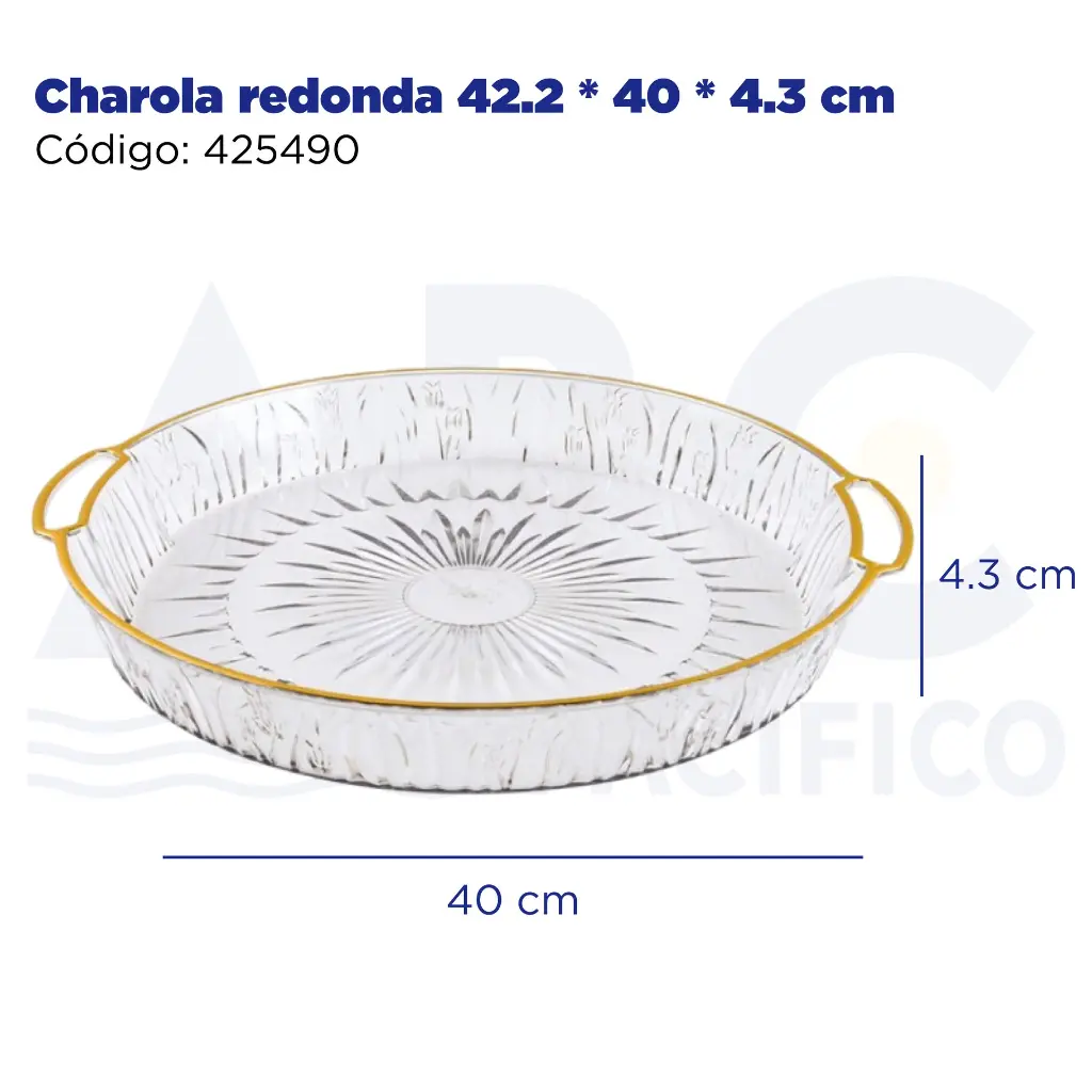 Charola redonda 42.2 * 40 * 4.3 cm