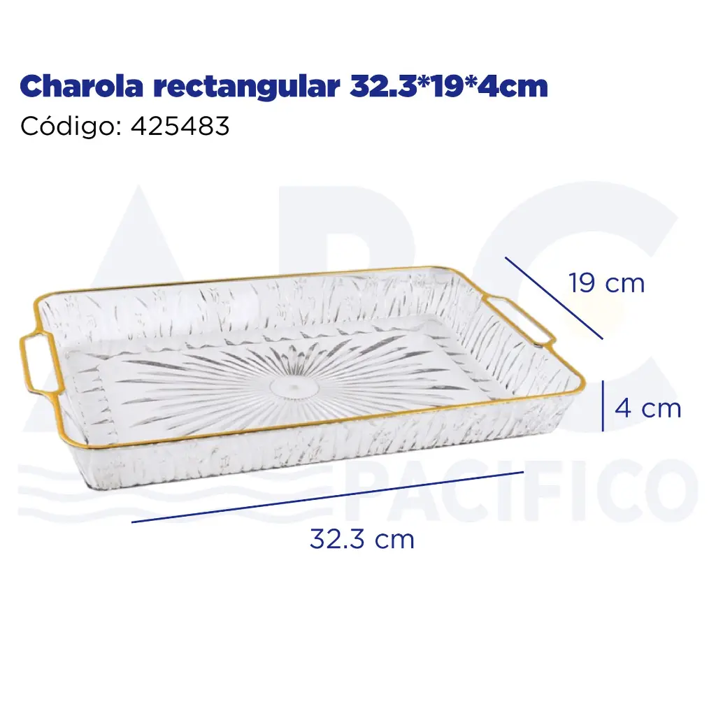 Charola rectangular  32.3*19*4cm