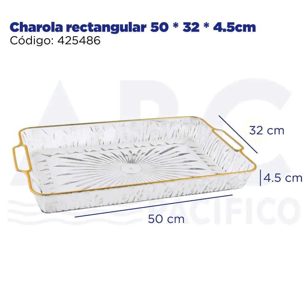 Charola rectangular  50 * 32 * 4.5cm