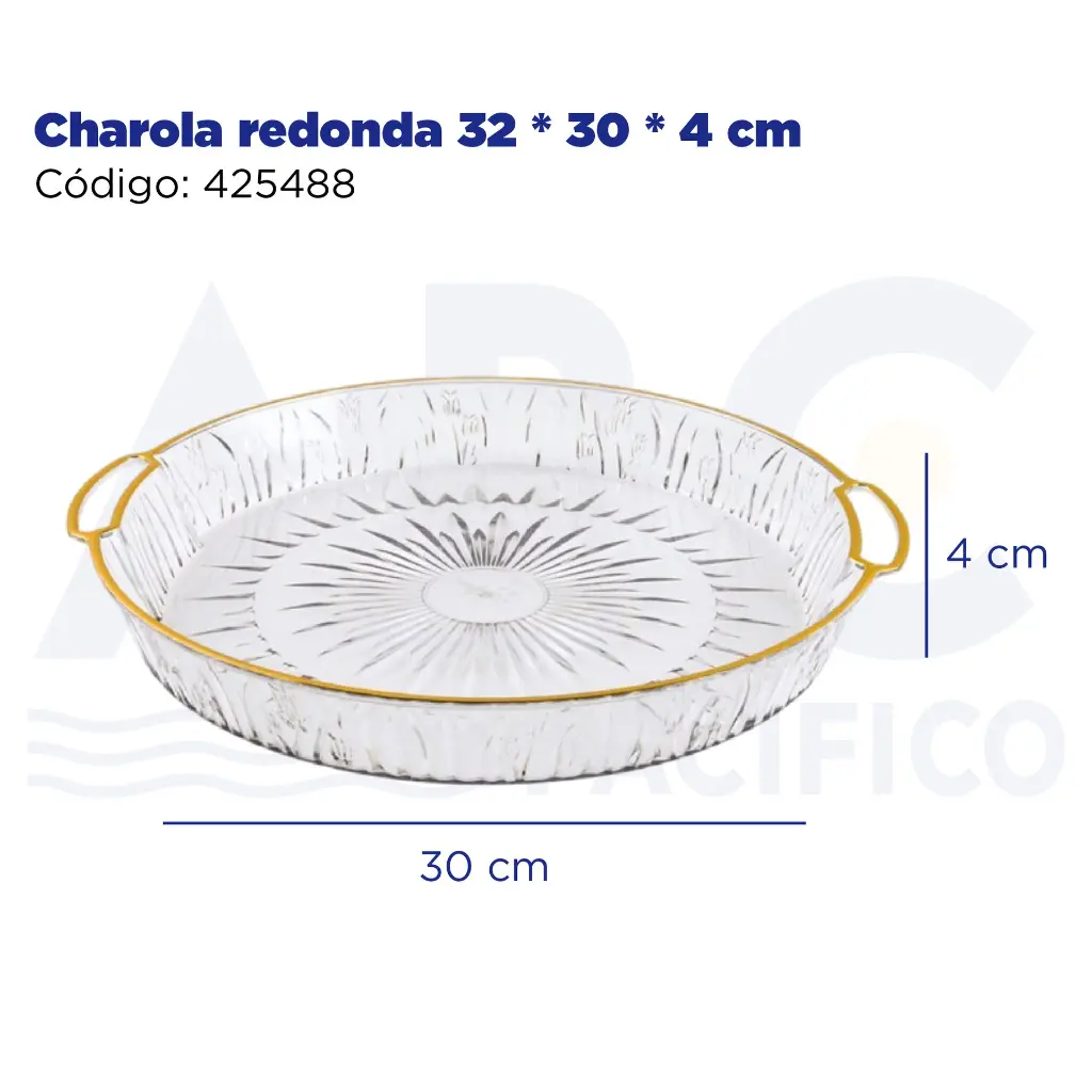 Charola redonda 32 * 30 * 4 cm