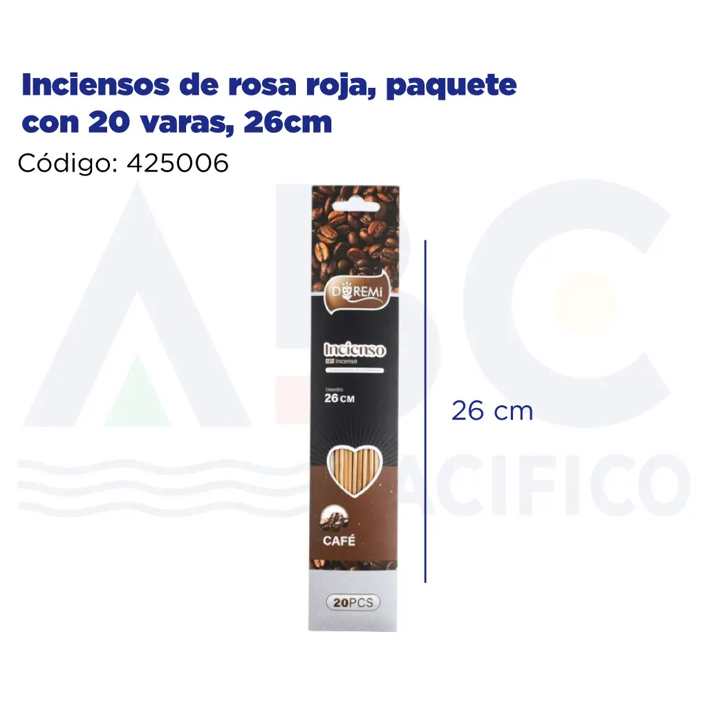 Inciensos de rosa roja, paquete con 20 varas, 26cm